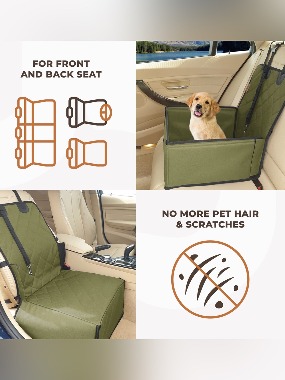 Sturdy Compact Dog Car Seat - 3 straps - eliminate interior dog hair & scratches - Picture 5 of 9